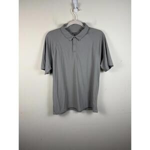 Rhone Reign Polo Shirt Mens Performance Size Large Gray Stretch Golf